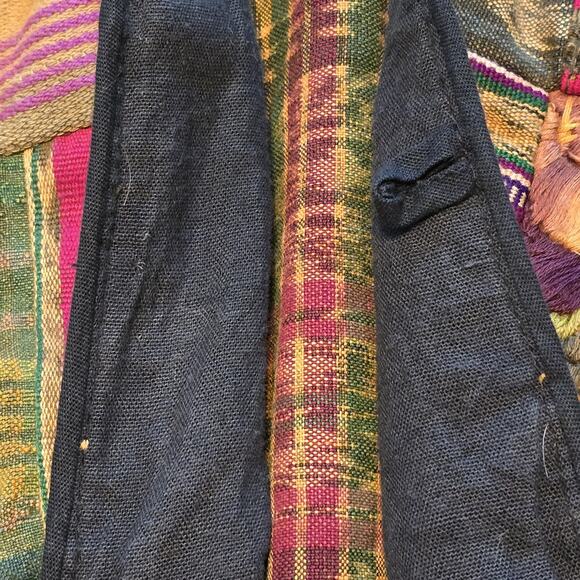 Handmade Patchwork Womens Vest Size XL Multicolor Tapestry Hippie Folk Art Artsy - Picture 10 of 12